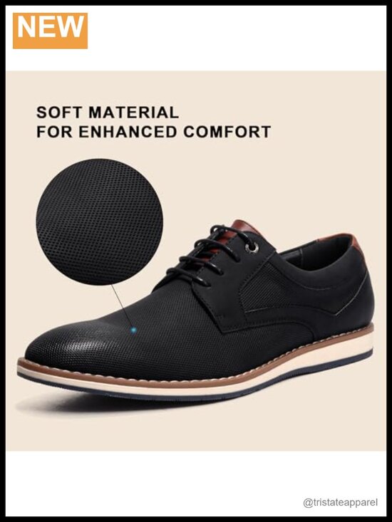 Men\'s Dress Oxfords Casual Lace-Up Sneakers Business Office Cushioned Derby main image 5